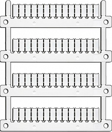 Маркировка MG-CPM-12 46390 (4,2x9 WH) для клемм других производителей, 4,2 x 9 мм, 56 маркеров в карте, 1960 маркеров в упаковке TYC. Вид 1