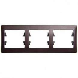 Рамка 3-постовая, горизонтальная (шоколад) Glossa Systeme Electric. Вид 1