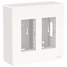 Блок открытой установки 2х2 (белый) Unica System+ Schneider Electric. Вид 1