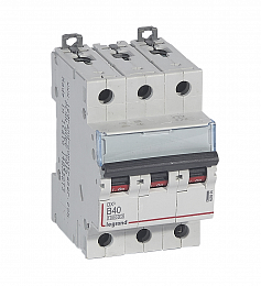 DX3 Автоматический выключатель 3-полюсный B40A 16kA (хар-ка B) Legrand. Вид 1