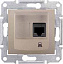 Розетка компьют., RJ45,одиноч.,кат. 5е,неэкран. utp, с пруж. заж (титан) Sedna Schneider Electric. Вид 1.