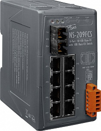 Индустриальный коммутатор: 8х10/100 Base-T Ethernet и 1 портом Single-mode 100 Base-FX ICP DAS. Вид 1