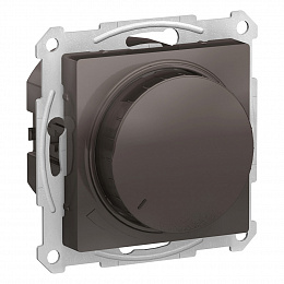 Светорегулятор поротно-нажимной, LED, RC, 400Вт, мех., (мокко) AtlasDesign Systeme Electric. Вид 1