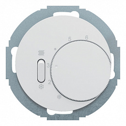 Терморегулятор для управления HVAC с накладкой (полярная белизна, глянцевый) R.classic Berker. Вид 1