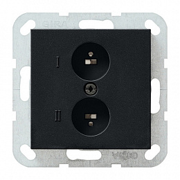 Розетка стереогромкоговорителя (черный матовый) System 55 Gira. Вид 1