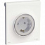 Розетка с защитными шторками с крышкой IP44 (белый) Odace Schneider Electric. Вид 1.