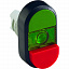 MPD13-11G Кнопка двойная (зеленая/красная) зелёная линза ,выступающая, I-O, ABB. Вид 1.
