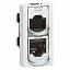 Розетка Mosaic-1М RJ-45 с разветвителем телефон/Ethernet UTP - 8 контактов Legrand. Вид 1.