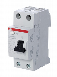 FH202 AC 25/30 Блок утечки тока 2-полюсный, 25A, 30mA, тип АC (УЗО) ABB. Вид 1