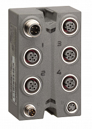 Аналоговый модуль ip 67, 2 вх/ 2 вых, 12 бит, 0-20ма, разъемы м12 Schneider Electric. Вид 1