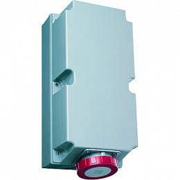3125RL9W Розетка для монтажа на поверхность с подключением шлейфа , 125A, 3P+E, IP67, 9ч ABB. Вид 1