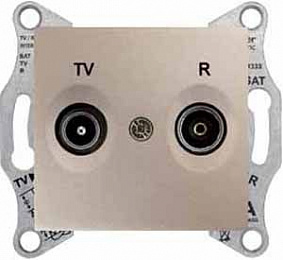 Розетка TV/R, проходная, 4 db (титан) Sedna Schneider Electric. Вид 1