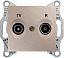 Розетка TV/R, проходная, 4 db (титан) Sedna Schneider Electric. Вид 1.