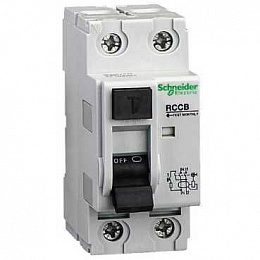 Блок утечки тока 2-полюсный, 25A, 10mA, тип АC (УЗО) EASY 9 Schneider Electric. Вид 1