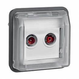 Розетка антенная, 2 отверстия (серый) W.1 Berker. Вид 1