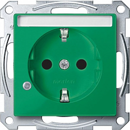 Розетка для спец.сетей с полем для надп.индик, qf sm (зеленый) Merten Schneider Electric. Вид 1