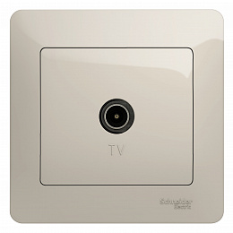 Розетка TV, в сборе (молочный) Glossa Schneider Electric. Вид 1
