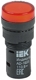 AD16DS(LED) Лампа матрица d16мм красный 110В AC/DC ИЭК. Вид 1