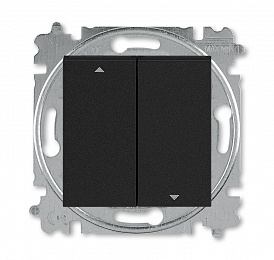 3559H-A88445 63W Выключатель жалюзи 2-кл. без фиксации, Levit, антрацит/дымчатый чёрный ABB. Вид 1