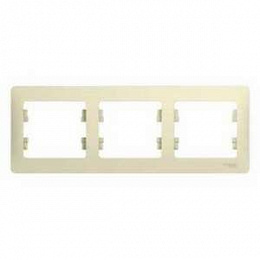 Рамка 3-постовая, горизонтальная (бежевая) Glossa Systeme Electric. Вид 1
