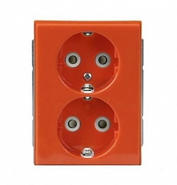 302EUC-03 Розетка Double Shuko 16А 230В Impressivo, оранжевая, RAL2000 ABB. Вид 1