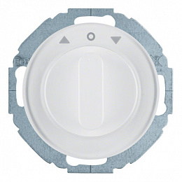 Выключатель поворотный для жалюзи с накладкой и вращающейся ручкой, О/У (полярная белизна) R.1 Berker. Вид 1