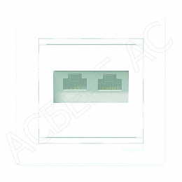 Розетка 2ХRJ 45 8 конт (НА ВИНТАХ) Cat 5e (белый) Valena  Legrand. Вид 1
