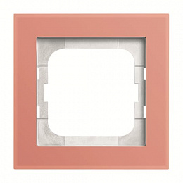 1721-227 Рамка 1-постовая (стекло благородный коралл) Axcent ABB. Вид 1