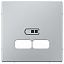 Центральная Накладка для USB Механизма 2,1а, sm (алюминий) Merten Schneider Electric. Вид 1.