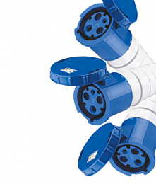 АП102-4-16-220-IP44 Адаптеры промышленные треххлучевой 2Р+РЕ 16А 250В IP44 DEKraft. Вид 1