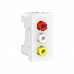 Розетка 3 RCA, 2 модуля (белый) Unica Modular Schneider Electric. Вид 1