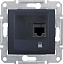 Розетка компьют., RJ45, одиноч.,кат. 6, неэкран. utp, с пруж. заж (графит) Sedna Schneider Electric. Вид 1.