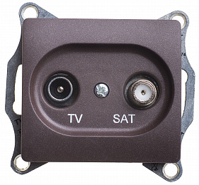 Розетка TV-SAT оконечная 1db, механизм (шоколад) Glossa Systeme Electric. Вид 1