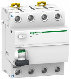 iID 4P 80A 300mA-S A-SI Блок утечки тока 4-полюсный, 80A, 300mA, тип A-SI A-S (УЗО) Schneider Electric. Вид 1