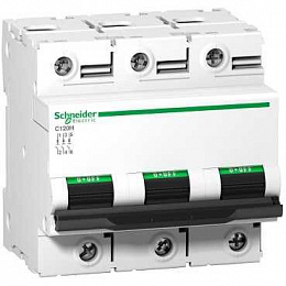 C120H 3P 63A Автоматический выключатель 3-полюсный, 63A, 15кА (хар-ка B) Schneider Electric. Вид 1