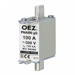 PNA000 25A gG Плавкая вставка 25А, размер 000, тип gG, 250В DC-500В AC OEZ. Вид 1