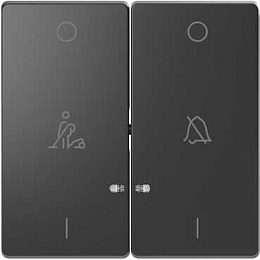 Клавиша 2-ная, линзой led, символ: звонок/горничная (антрацит) Merten D-Life Schneider Electric. Вид 1