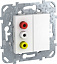 Розетка 3 RCA (белый) Unica Schneider Electric. Вид 1.