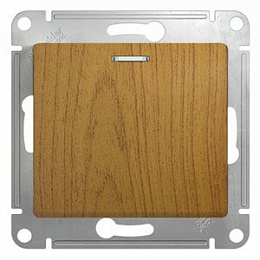 Выключатель 1-клавишный, с подсветкой, сх.6а, 10АХ, (дерево дуб) Glossa Systeme Electric. Вид 1