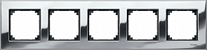 Рамка 5-постовая, sm (металл хром) Merten M-Elegance Schneider Electric. Вид 1