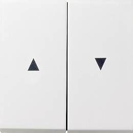 Клавиша для жалюзийного выключателя (белый глянцевый) F100 Gira. Вид 1