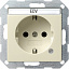 Розетка с заземлением (кремовый глянцевый) System 55 Gira. Вид 1.