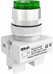 ЛК22-ALTE-GRN-NEO Лампа коммутационная зеленая, неоновая лампа 22мм, 220В DEKraft. Вид 1