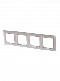 2514-92-507 Рамка 4-постовая с декоративной накладкой (слоновая кость) Basic55 ABB. Вид 1