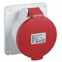 Розетка скрытой установки прямая, винт 16А 3P+N+E IP44 380В Schneider Electric. Вид 1