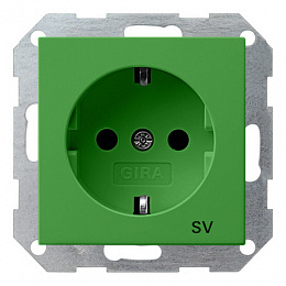 Розетка с заземлением (зеленый) System 55 Gira. Вид 1