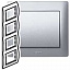 Рамка 4 поста, вертикальная (Aluminium) Galea Life Legrand. Вид 1.