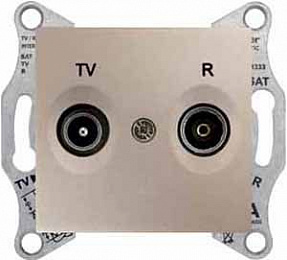 Розетка TV/R, проходная, 8 db (титан) Sedna Schneider Electric. Вид 1