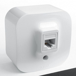 Розетка компьютерная RJ45, кат5е, UTP, о/у, (белая) Quteo Legrand. Вид 1