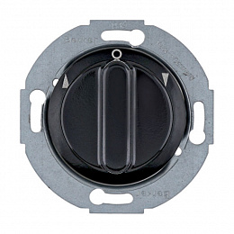 Выключатель поворотный для жалюзи с накладкой и вращающейся ручкой (черный, глянцевый) Serie 1930/Glas/Palazzo Berker. Вид 1